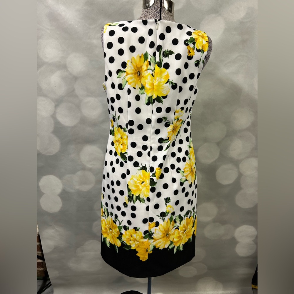 Alyx black polka dot and yellow floral sheath dress size 6 - Picture 3 of 4
